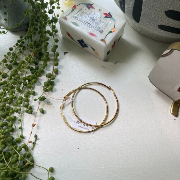 Miabella Gold Plated Hoop Earrings - Picture 1 of 3